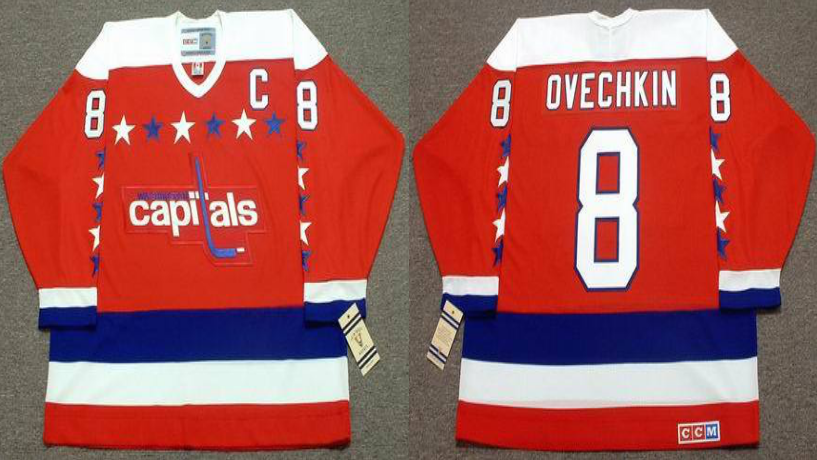 2019 Men Washington Capitals #8 Ovechkin red CCM NHL jerseys->washington capitals->NHL Jersey